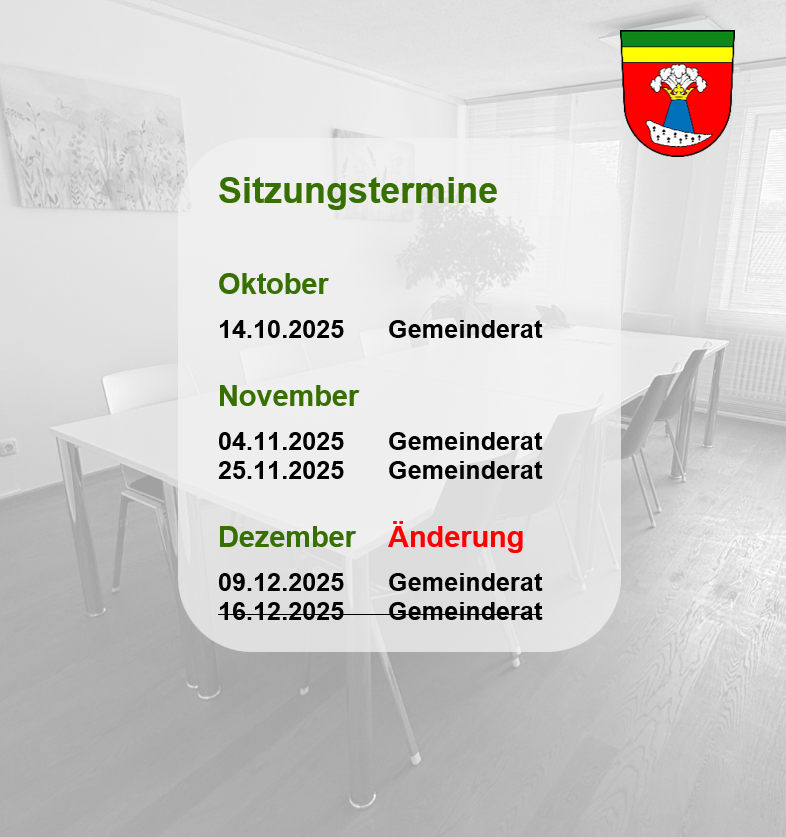 Änderung Sitzungstermine