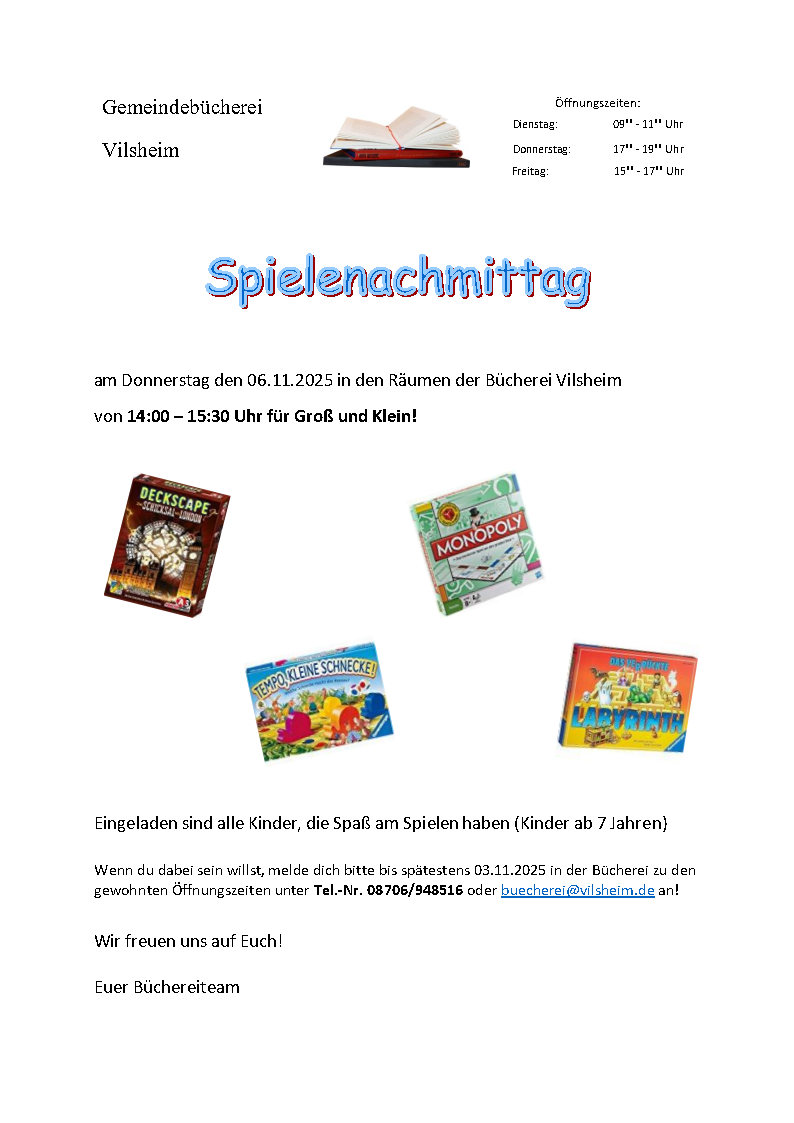Spielenachmittag 06.11.2025